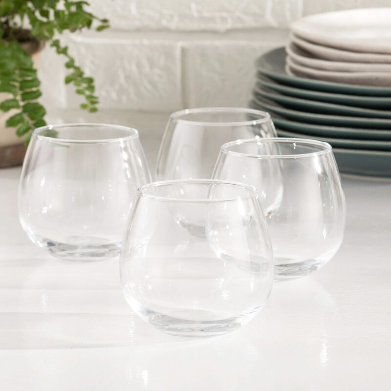 Wayfair Basics 16 Oz Stemless Wine Glass Set And Reviews Wayfair 9126